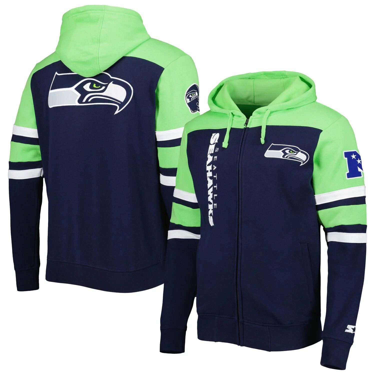 

Мужская темно-синяя куртка с капюшоном на молнии Seattle Seahawks Extreme Starter, Синий
