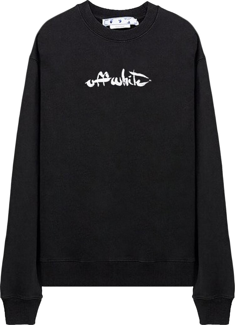 

Толстовка Off-White Paint Arrow Slim Crewneck 'Black/White', черный
