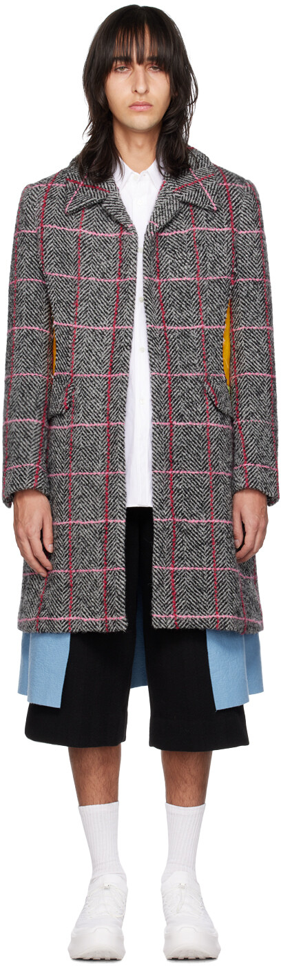 

Серое пальто с вырезом Comme des Garçons Homme Plus, Серый