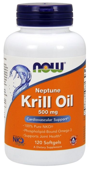 Now Foods Neptune Krill Oil 500 mg добавки с омега-3 жирными кислотами, 120 шт.