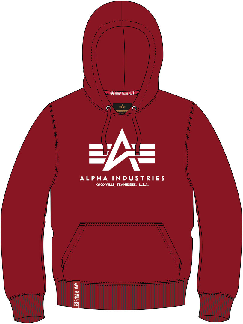 

Толстовка Alpha Industries Basic мужская, красная