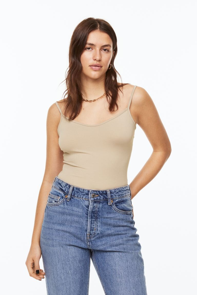 

Топ без рукавов H&M, бежевый