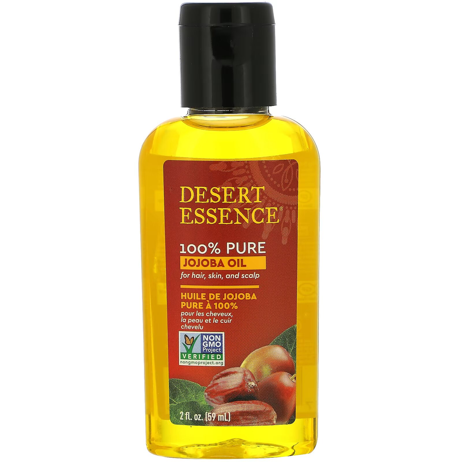 Desert Essence, 100% чистое масло жожоба, для волос, кожи и кожи головы, 59 мл (2 жидк. Унции) - фото