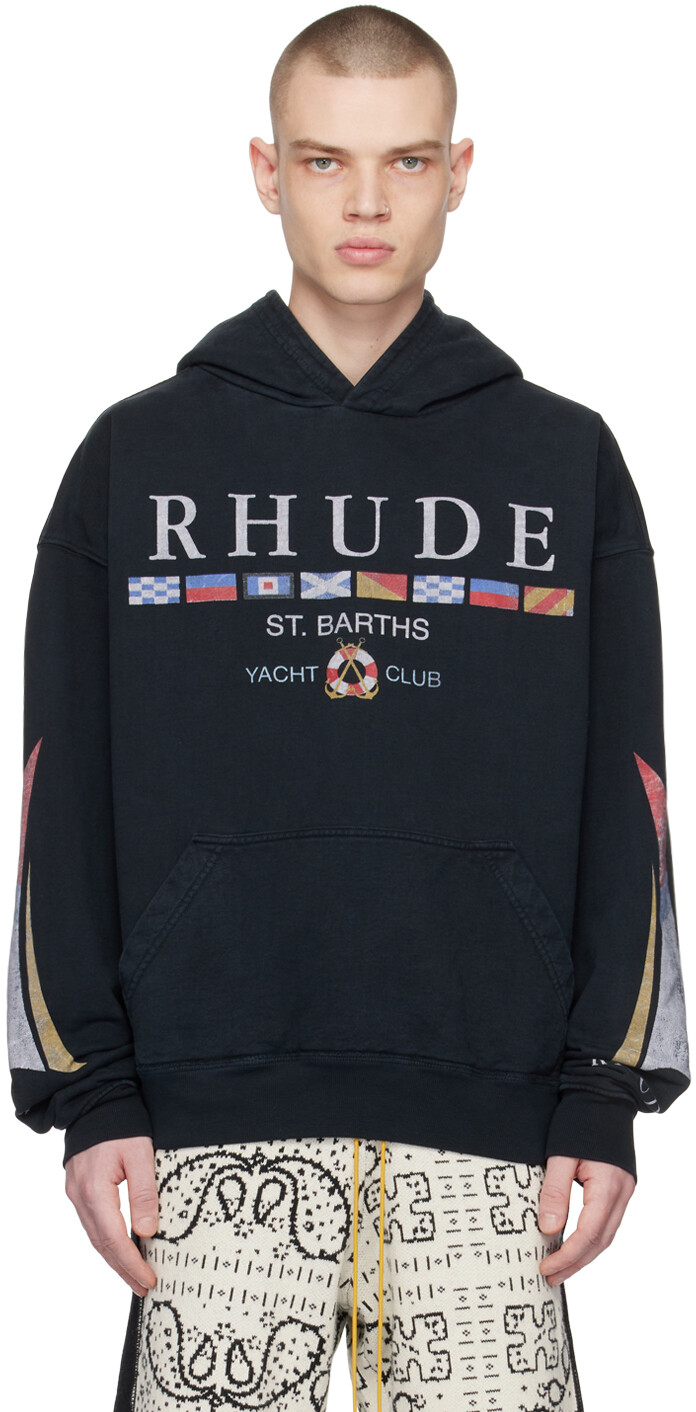 

Худи \Яхт-клуб\" черного цвета" Rhude
