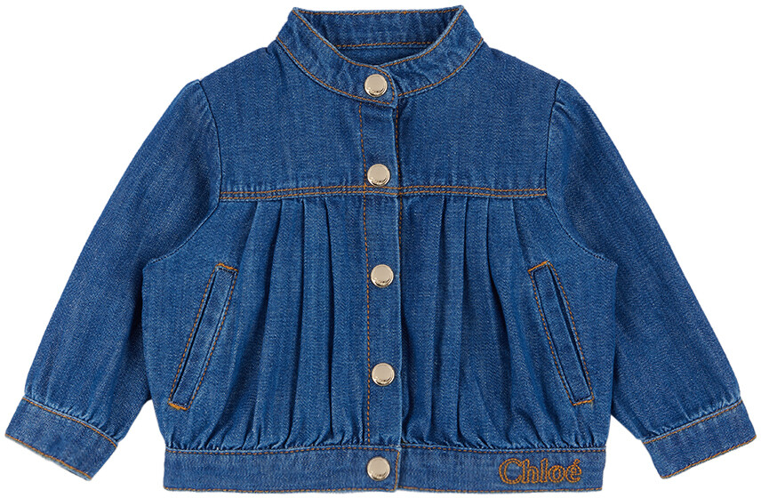 

Голубая джинсовая куртка со складками Chloé