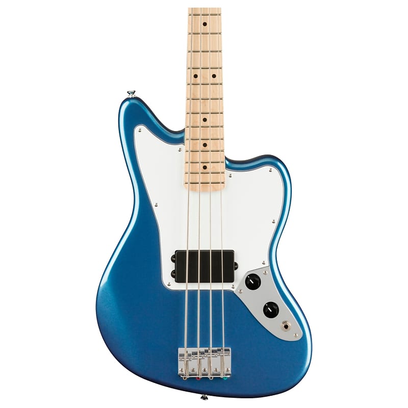 Squier Affinity Jaguar Bass H 4-струнная короткая бас-гитара, синий цвет Лейк-Плэсид 378502502