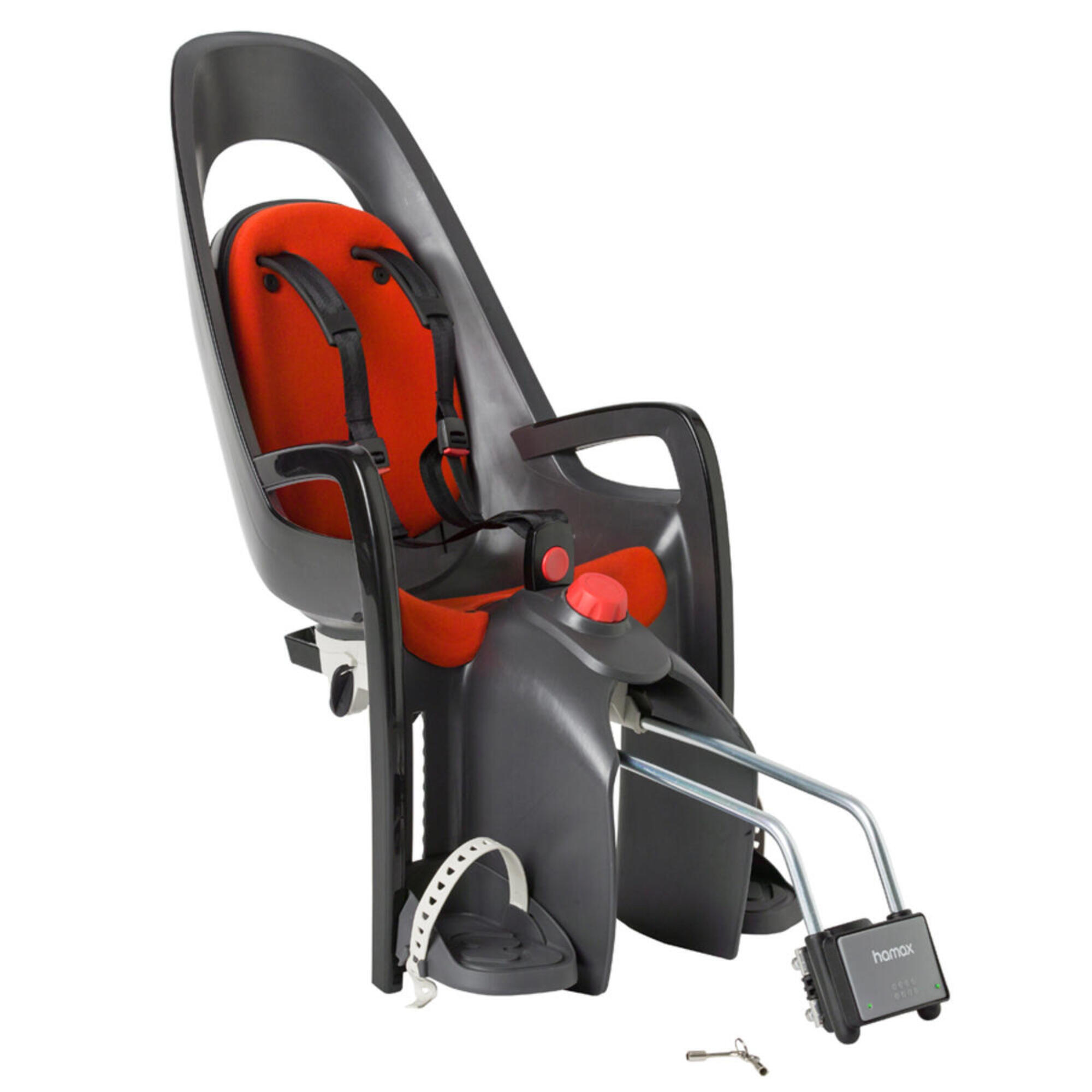 hamax детское кресло hamax kiss safety package шлем цвет серебристый красный Детское кресло Hamax Caress, серый / серый / красный