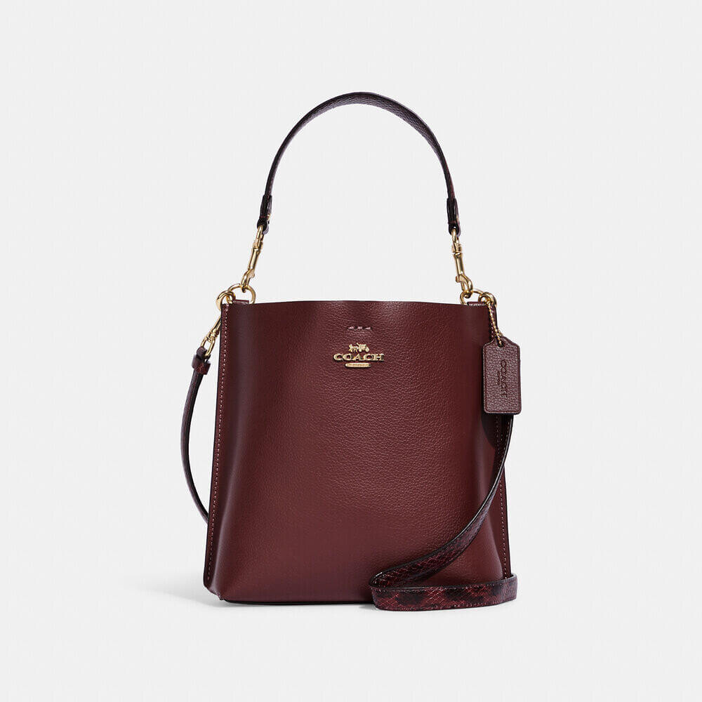 Сумка Coach Mollie Bucket 22, оттенки красного