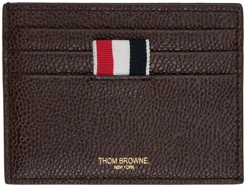 

Коричневая кожаная визитница Thom Browne