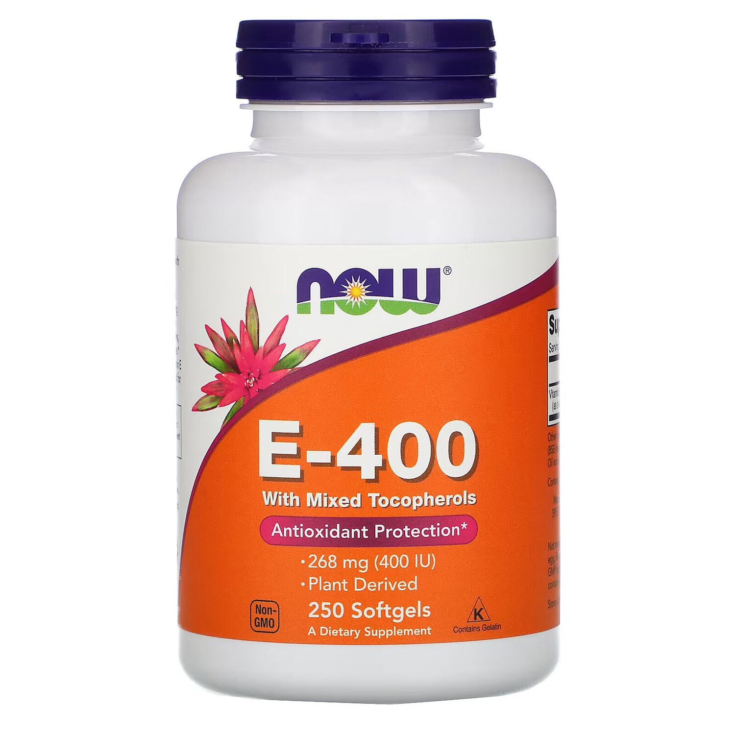 

NOW Foods, витамин E-400 со смешанными токоферолами, 268 мг (400 МЕ), 250 капсул