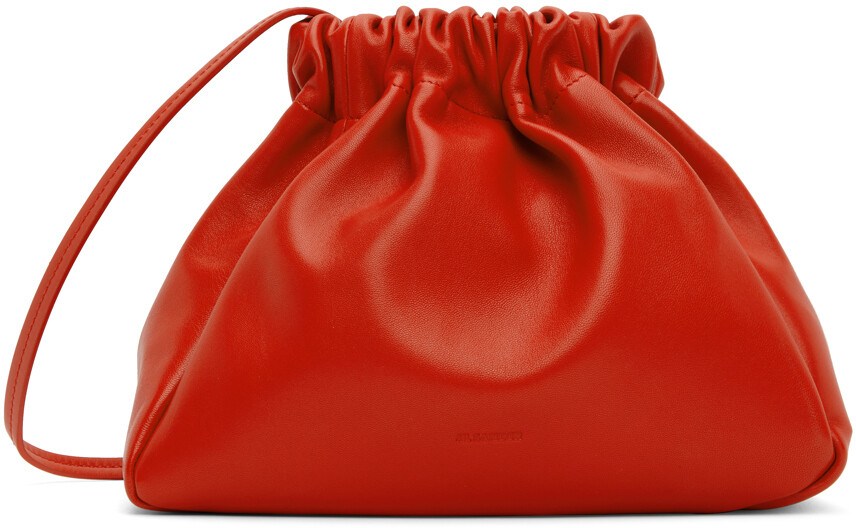 

Красный хрустящий клатч Jil Sander