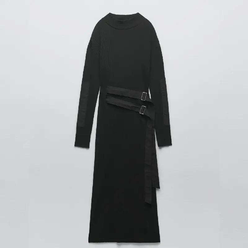 

Платье Zara Midi With Buckles, черный