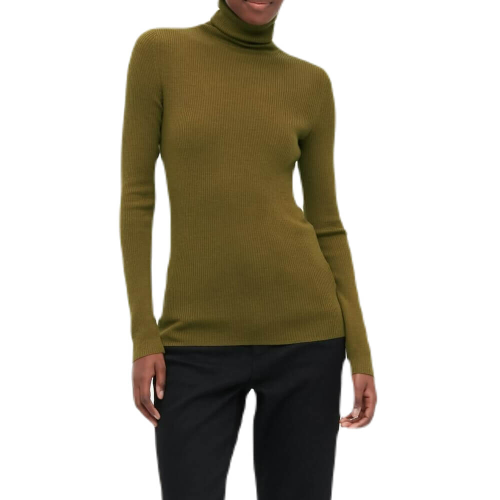 

Джемпер Uniqlo Extra Fine Merino Ribbed Turtleneck, оливковый, Зеленый