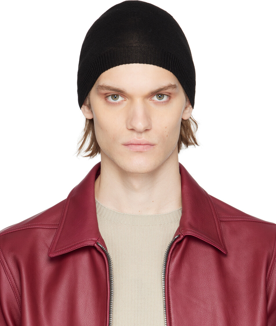 

Черная шапка в рубчик Rick Owens