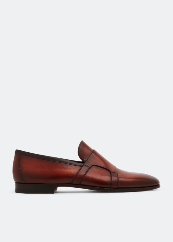 цена Лоферы MAGNANNI Leather loafers, коричневый