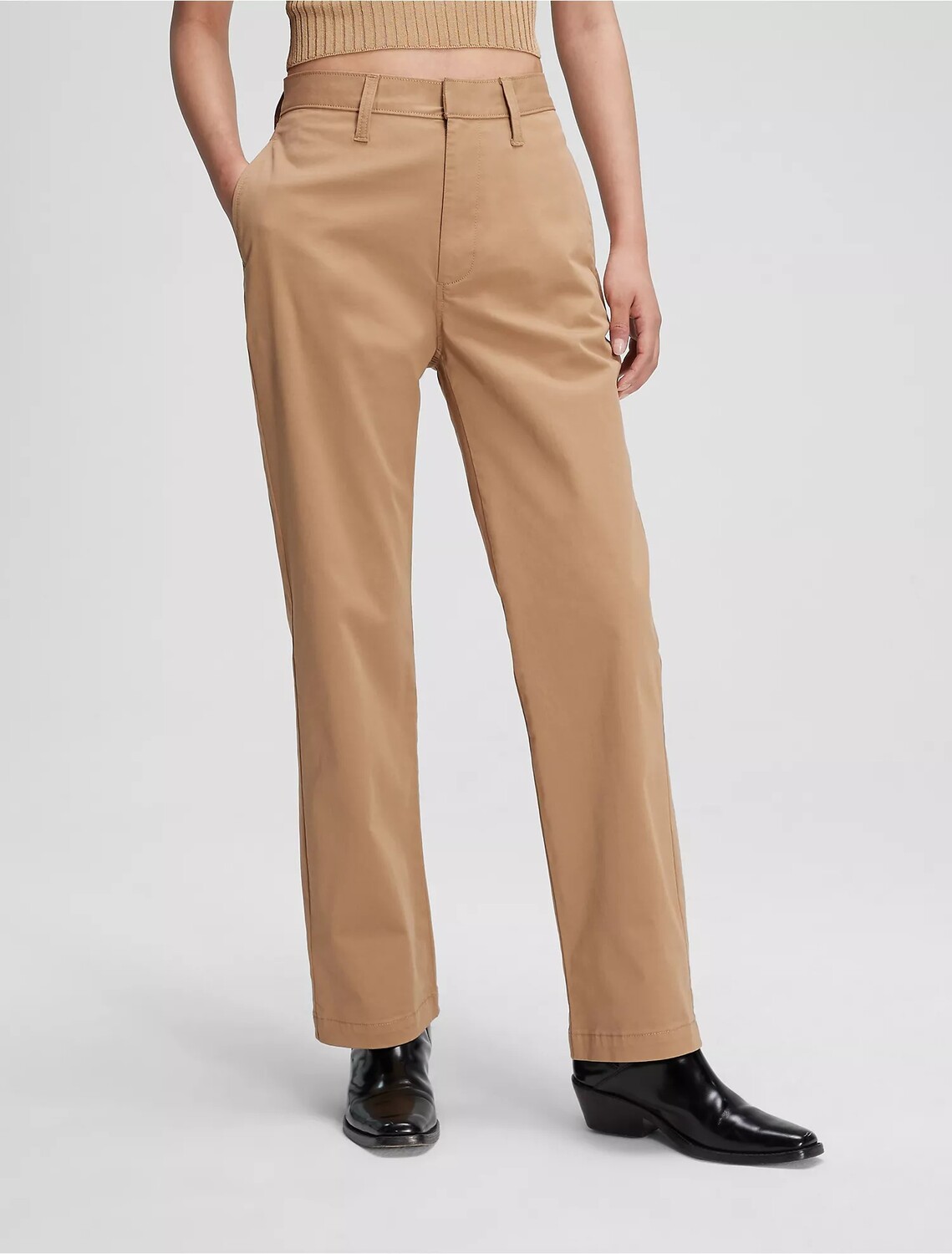

Брюки Calvin Klein Straight Stretch, светло-коричневый