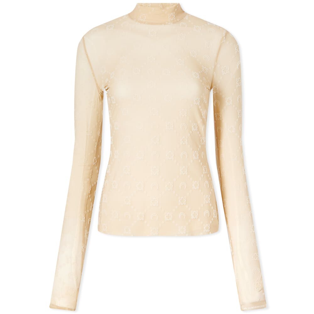

Топ Marine Serre Moonogram Flocked Mesh Second Skin Top