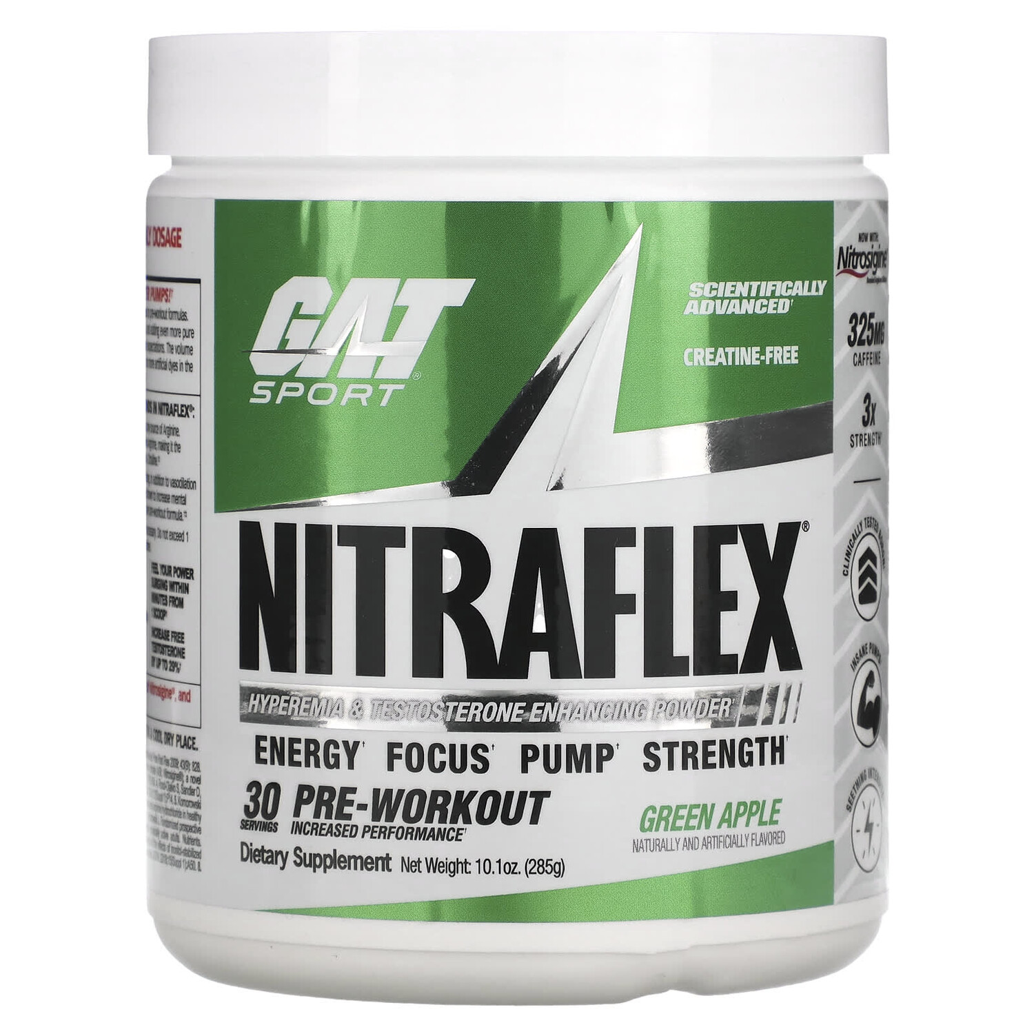 

Sport, NITRAFLEX, зеленое яблоко, 285 г (10,1 унции), GAT