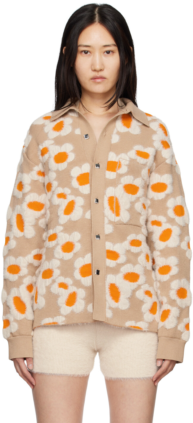 

Светло-коричневый кардиган Le Papier 'La Chemise Neve Fleurs' Jacquemus