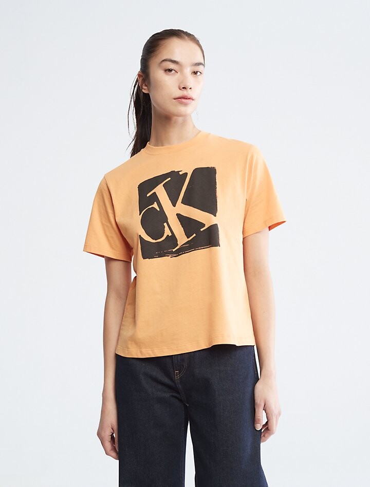 

Футболка с круглым вырезом и графическим логотипом Monogram Calvin Klein