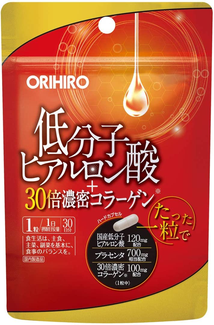 Пищевая добавка Orihiro Low-Molecule Hyaluronic Acid + 30 times Dense Collagen, 4 предмета, 30х4 таблеток