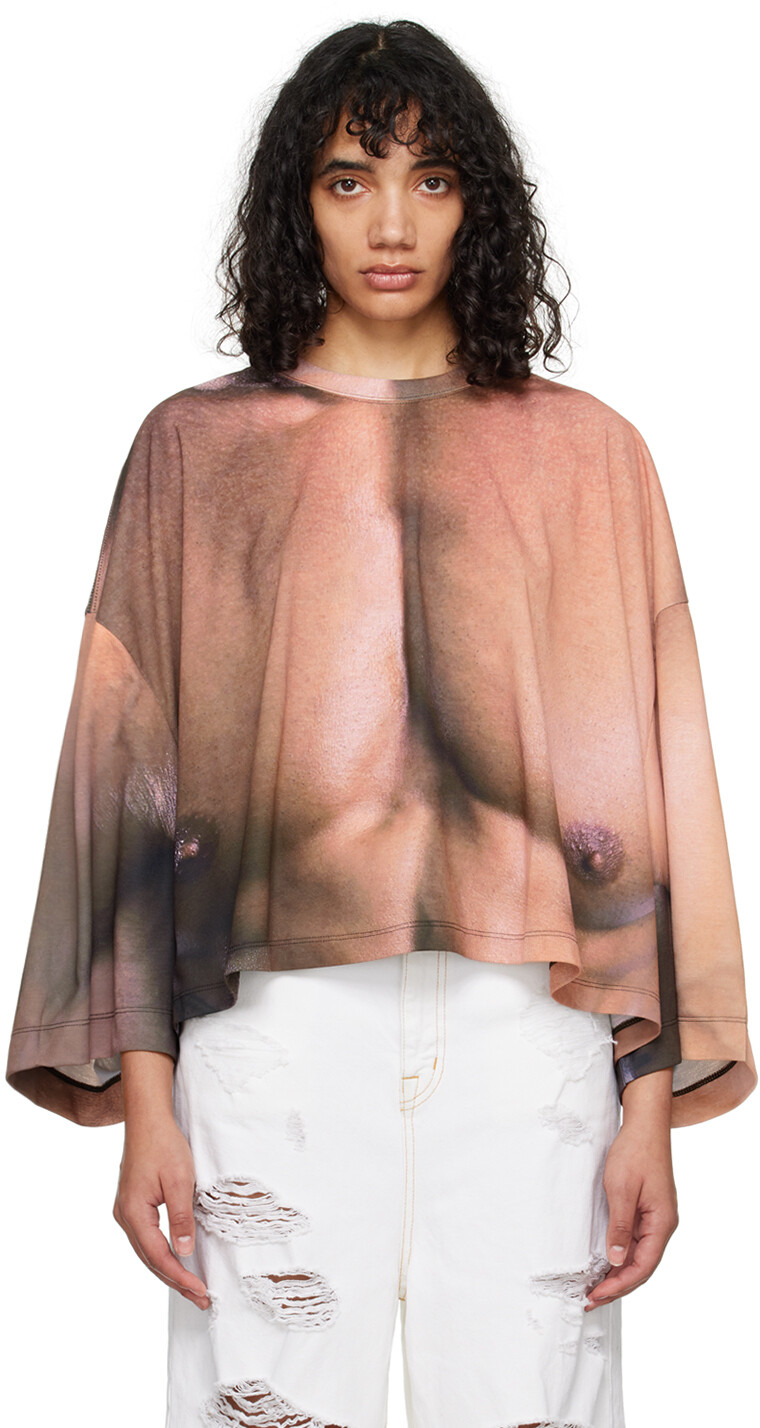 

Розовая мускусная футболка Doublet, Розовый, Розовая мускусная футболка Doublet