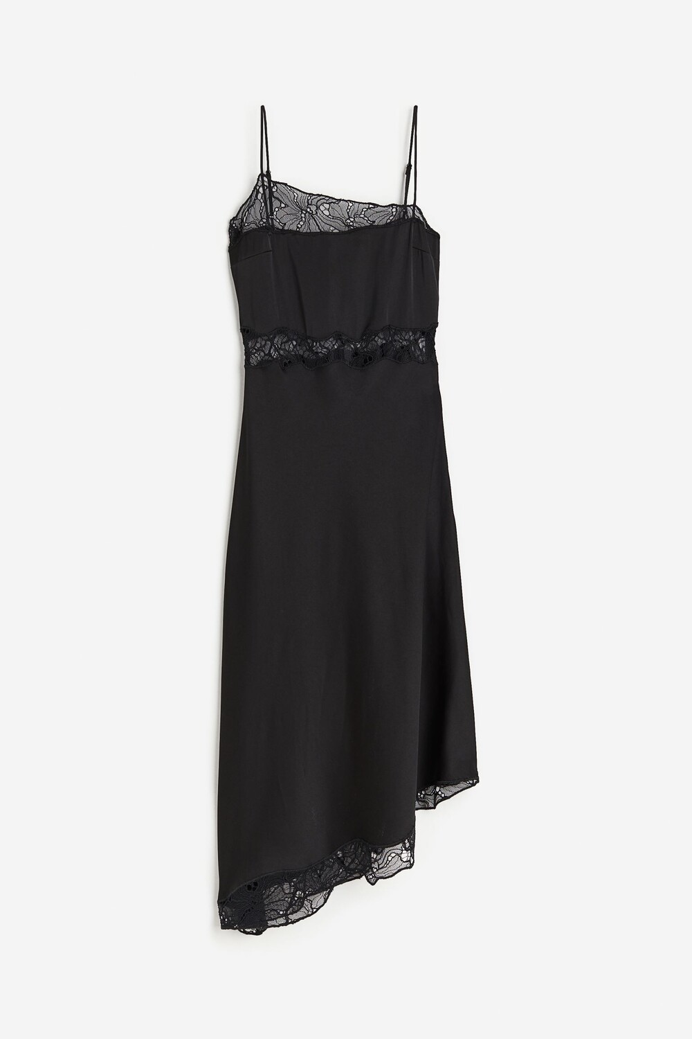 

Платье H&M Lace-trimmed Slip, черный