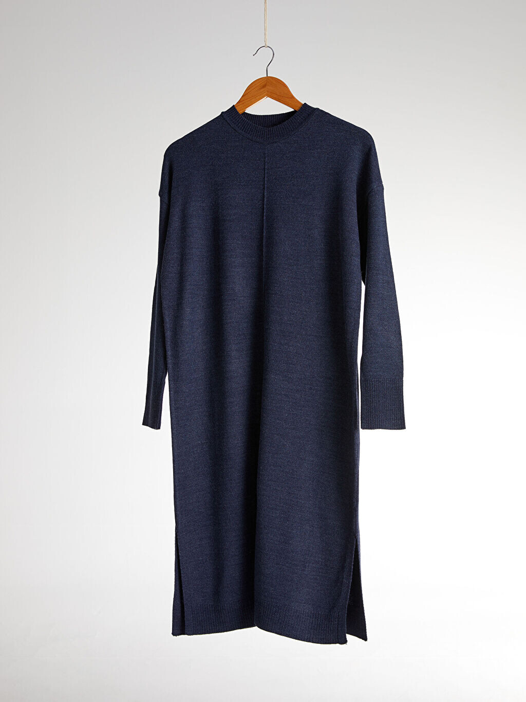 

Круглый вырез с длинным рукавом Женская тонкая трикотажная туника LCW Modest