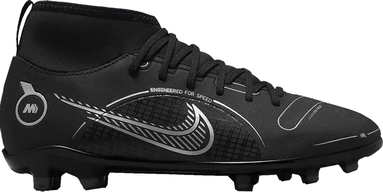 

Бутсы Nike Mercurial Superfly 8 Club MG GS 'Black Metallic Silver', черный
