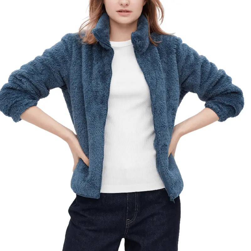 

Куртка Uniqlo Fluffy fleece zipped, синий