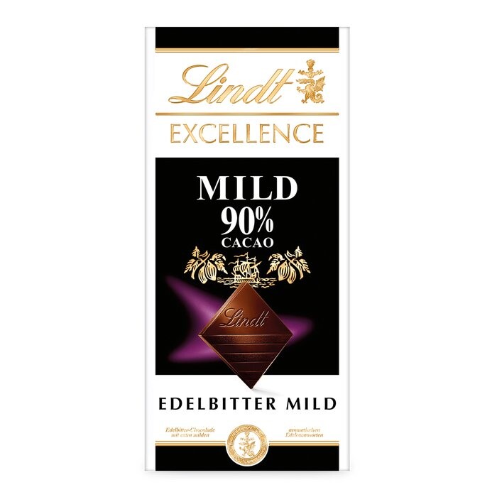 

Мягкий темный шоколад Lindt Excellence Mild 90%, 100г