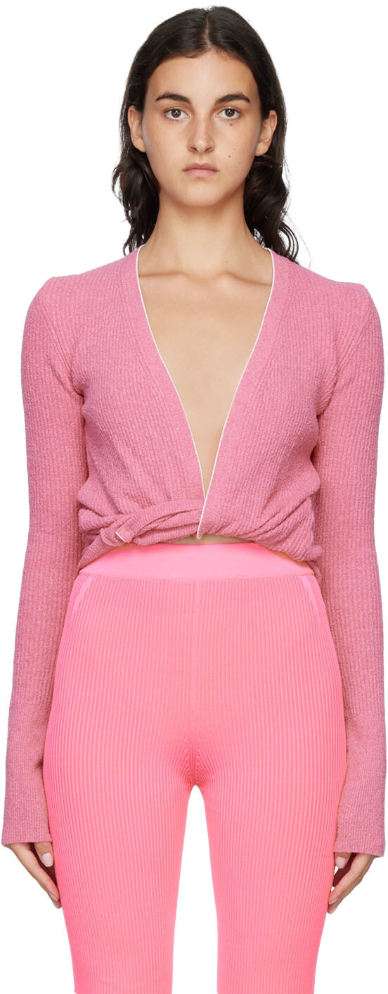 

Розовый свитер Le Papier 'Le Gilet Noué' Jacquemus