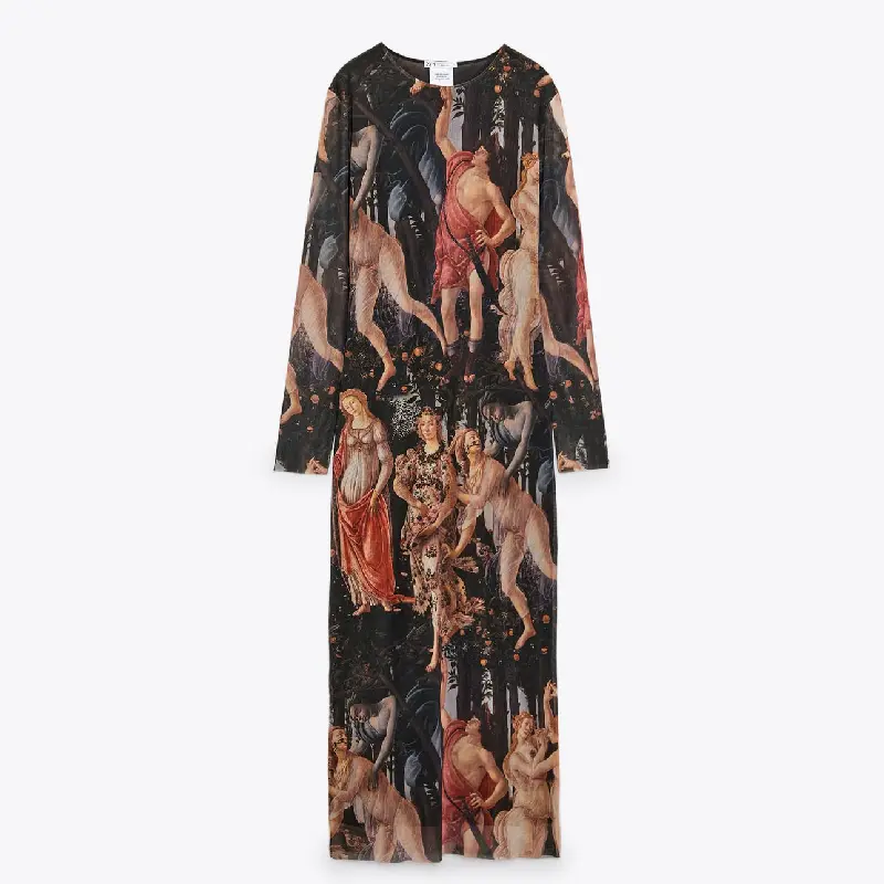 

Платье Zara Boticelli Print Tulle, разноцветный