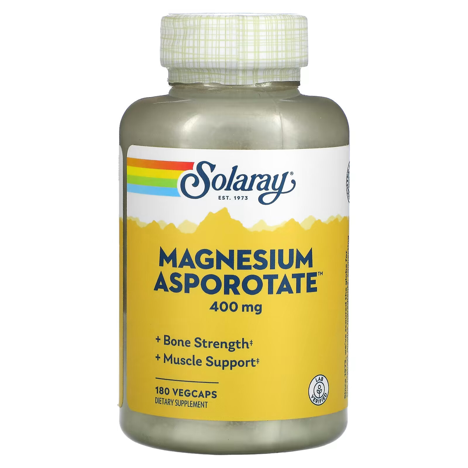 Solaray, Аспартат магния, 200 мг, 180 растительных капсул bluebonnet nutrition аспартат магния 100 растительных капсул