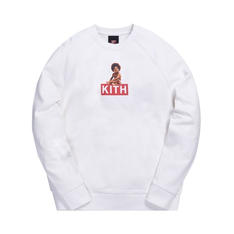 Толстовка Kith x Biggie Classic Logo Crewneck 'White', белый - фото