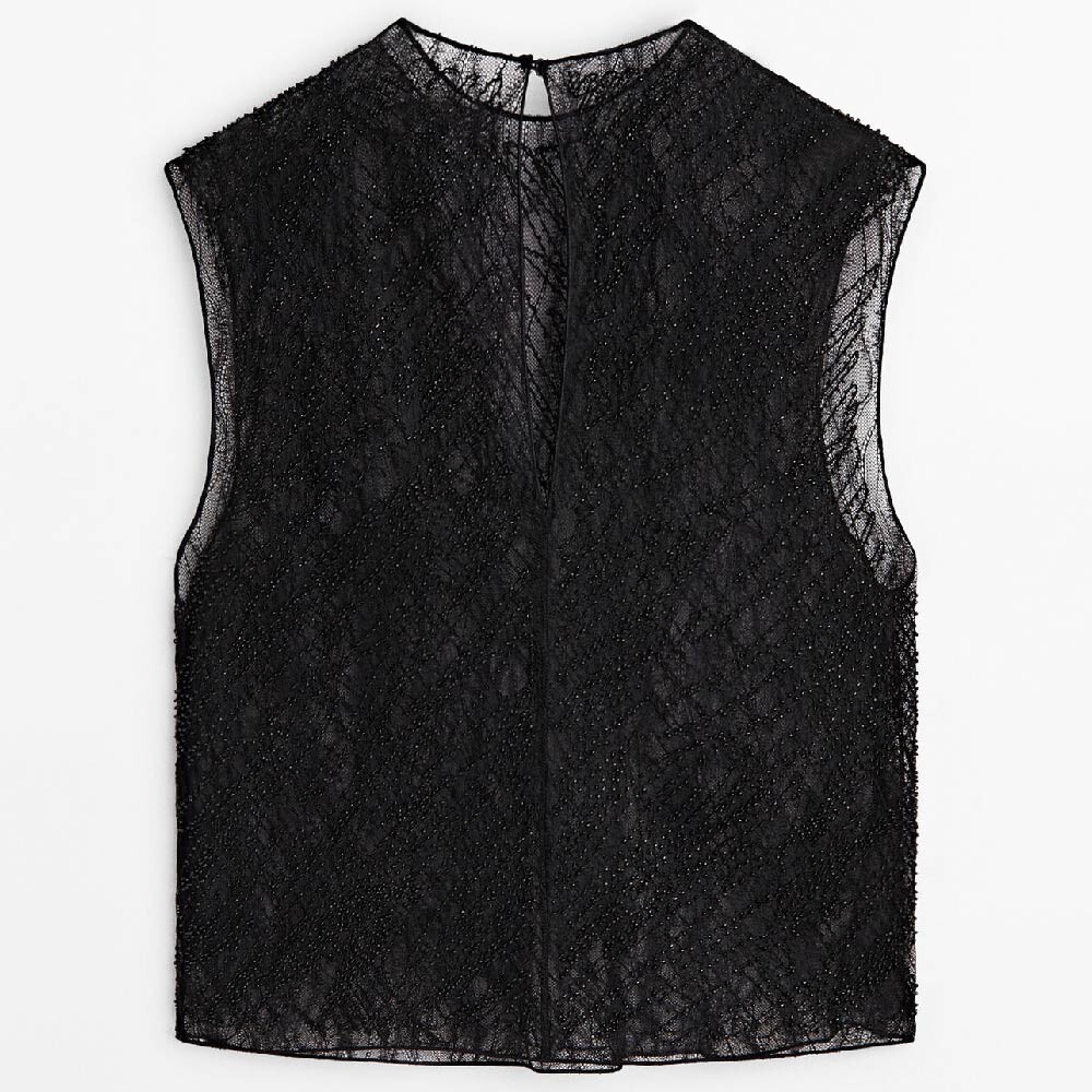 

Топ Massimo Dutti with Rhinestones, черный