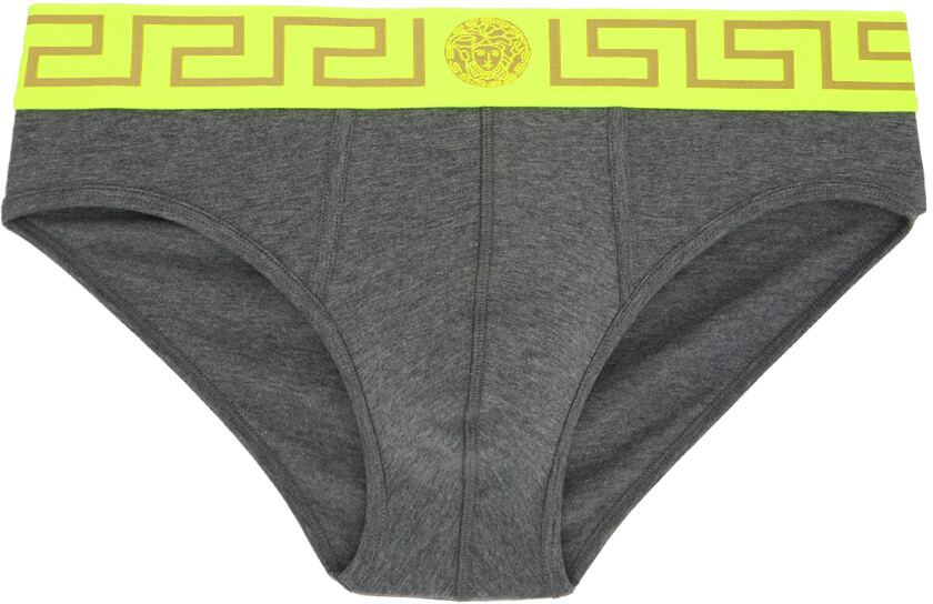 

Серо-желтые трусы с каймой Greca Versace Underwear