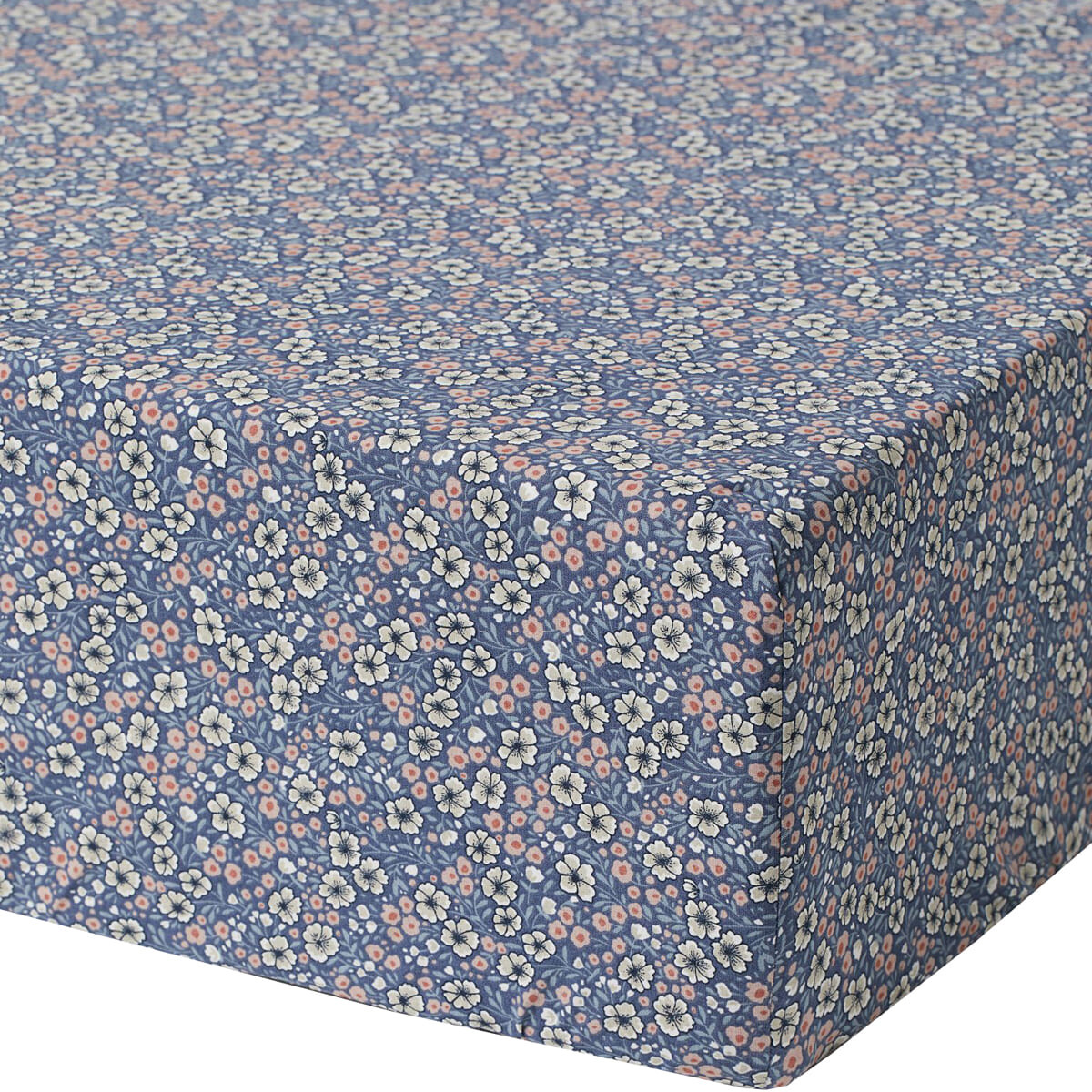 

Простыня на резинке H&M Home Fitted Cotton Floral 180х200, синий