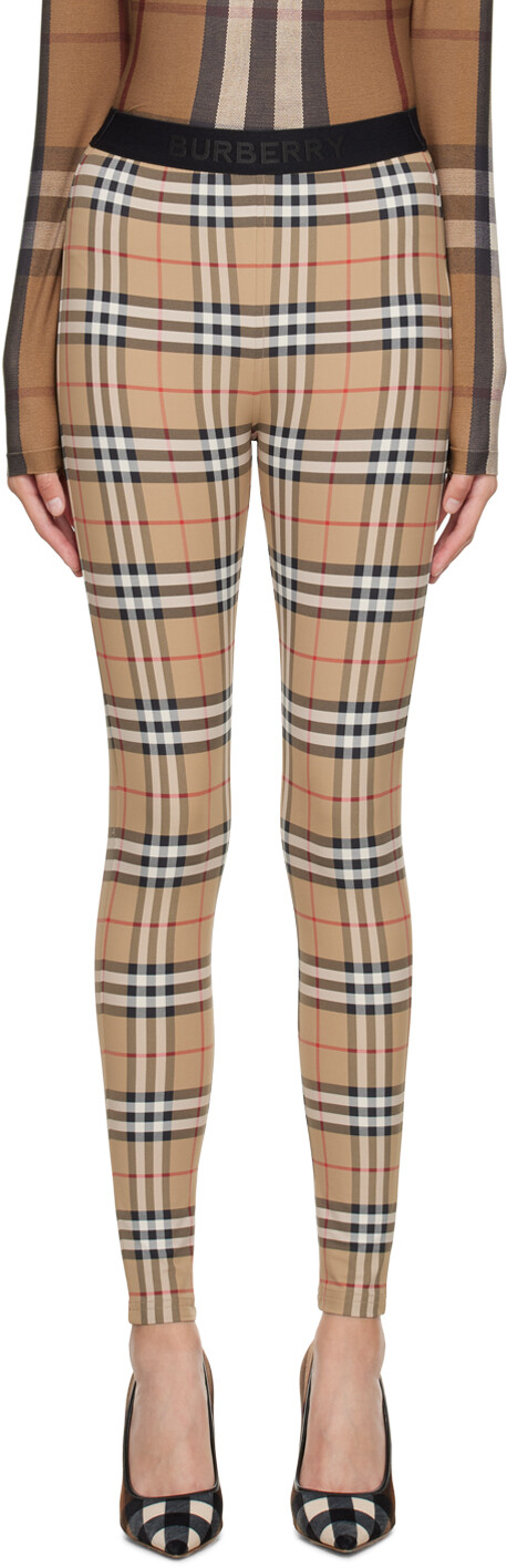

Бежевые леггинсы Belvoir Burberry