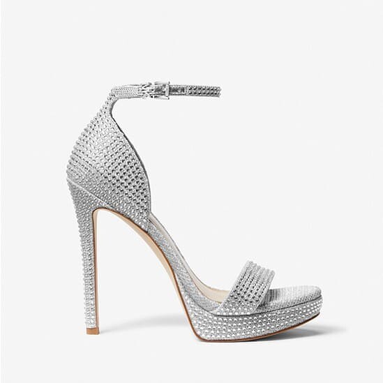 

Босоножки MICHAEL Michael Kors Jordyn Embellished Glitter Chain Mesh Platform Sandal, серебряный