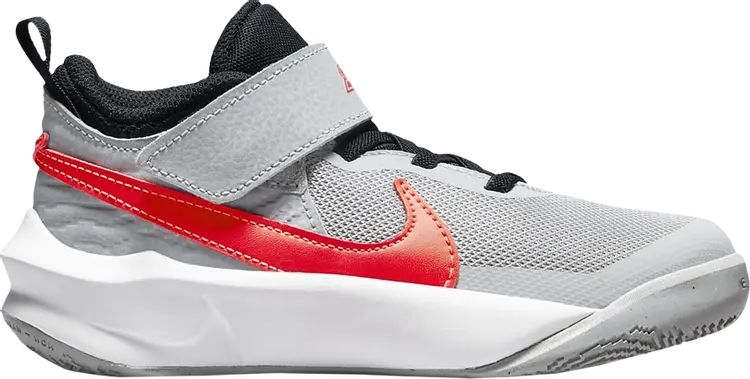 

Кроссовки Nike Team Hustle D10 PS 'Light Smoke Grey Bright Crimson', серый