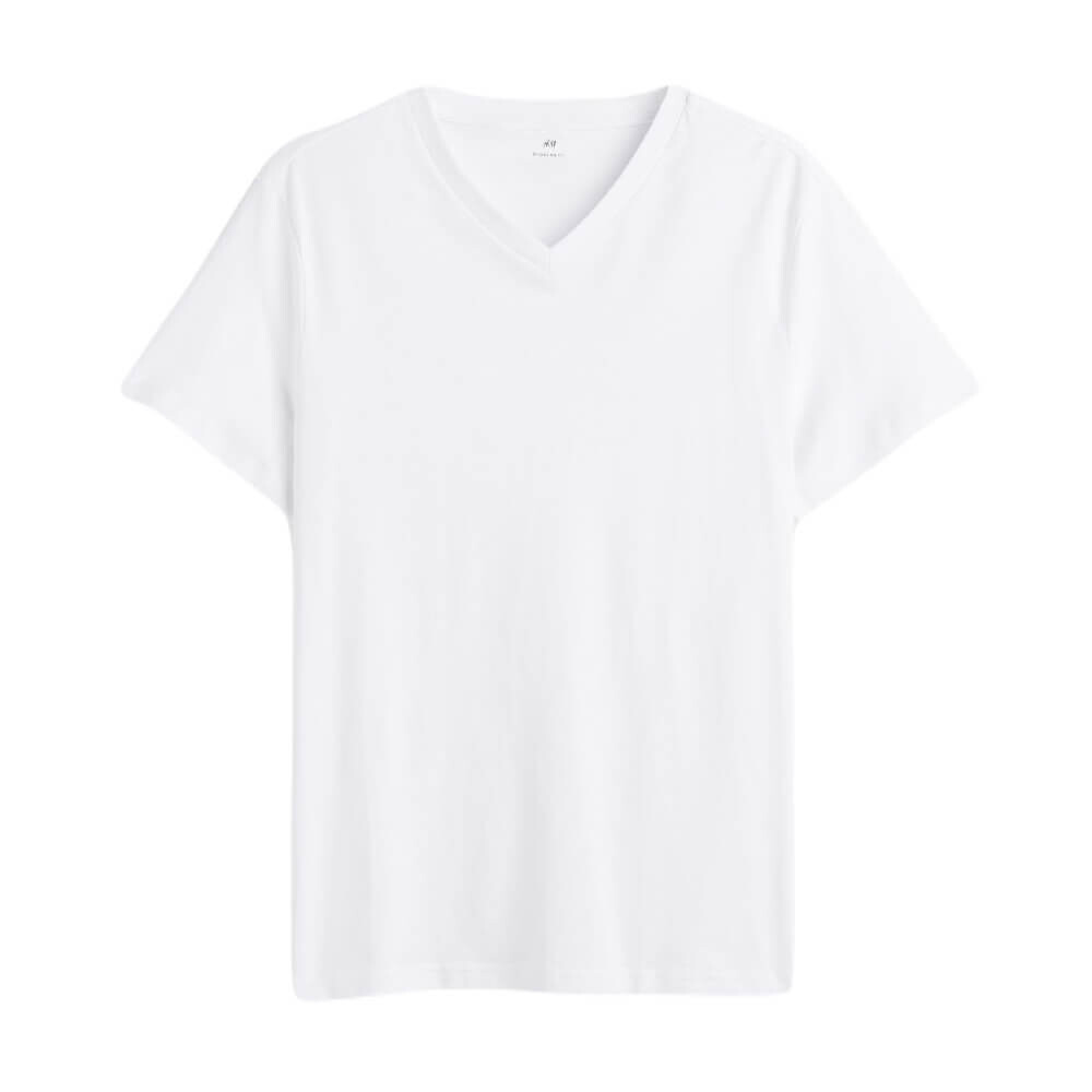 

Футболка H&M Regular Fit V-neck, белый