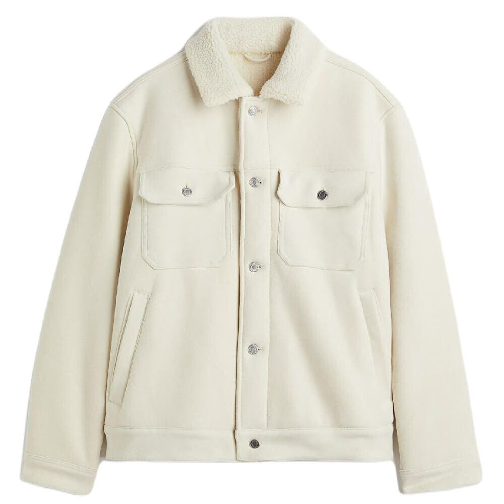 

Куртка-рубашка H&M Faux Shearling-lined Trucker, белый