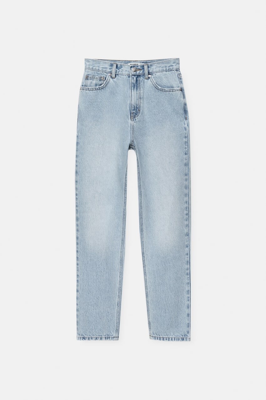 

Джинсы Pull&Bear Basic Mom, выцветший синий