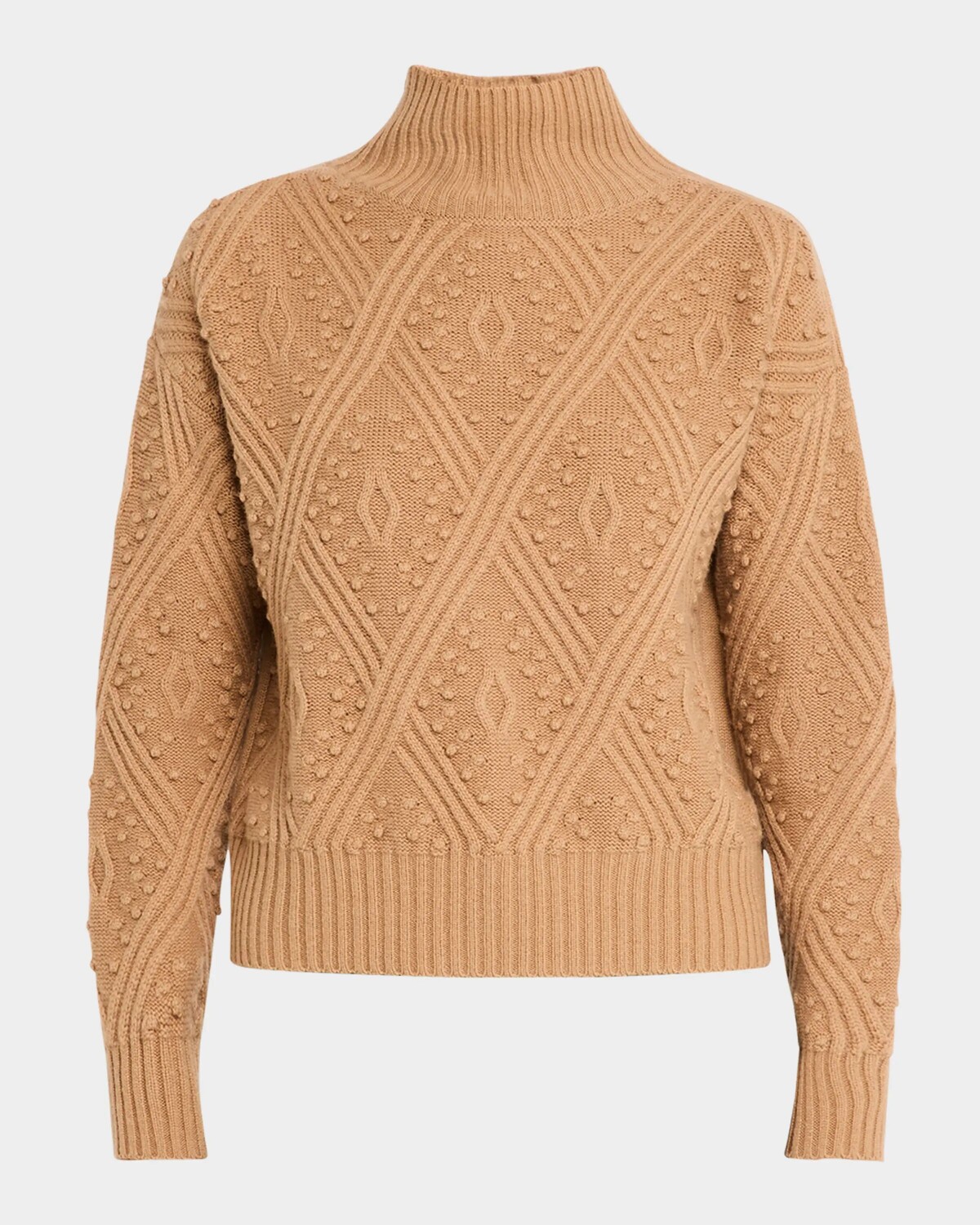 

Свитер-водолазка смешанной вышивки Panino Max Mara Studio, цвет Camel