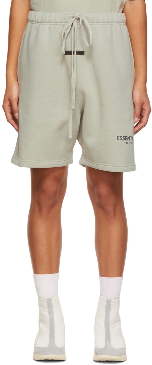 

Эксклюзивные зеленые флисовые спортивные шорты SSENSE Essentials, Зеленый