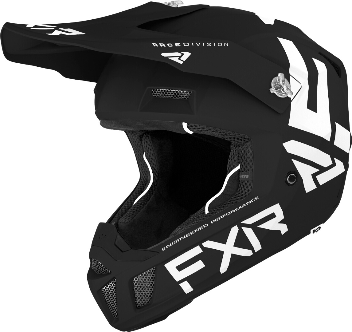 Шлем FXR Clutch CX MX Gear для мотокросса, черный/белый - фото