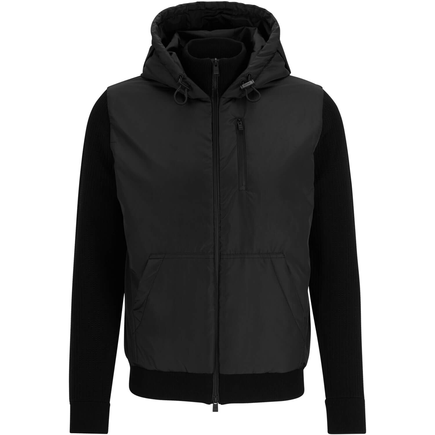 

Куртка Boss Zip-Up Knitted With Mixed Structures, черный