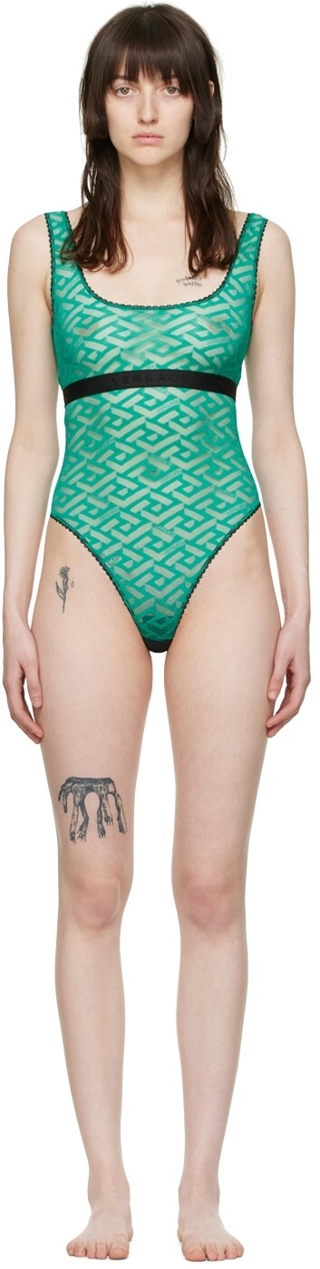 

Зеленое боди La Greca Versace Underwear