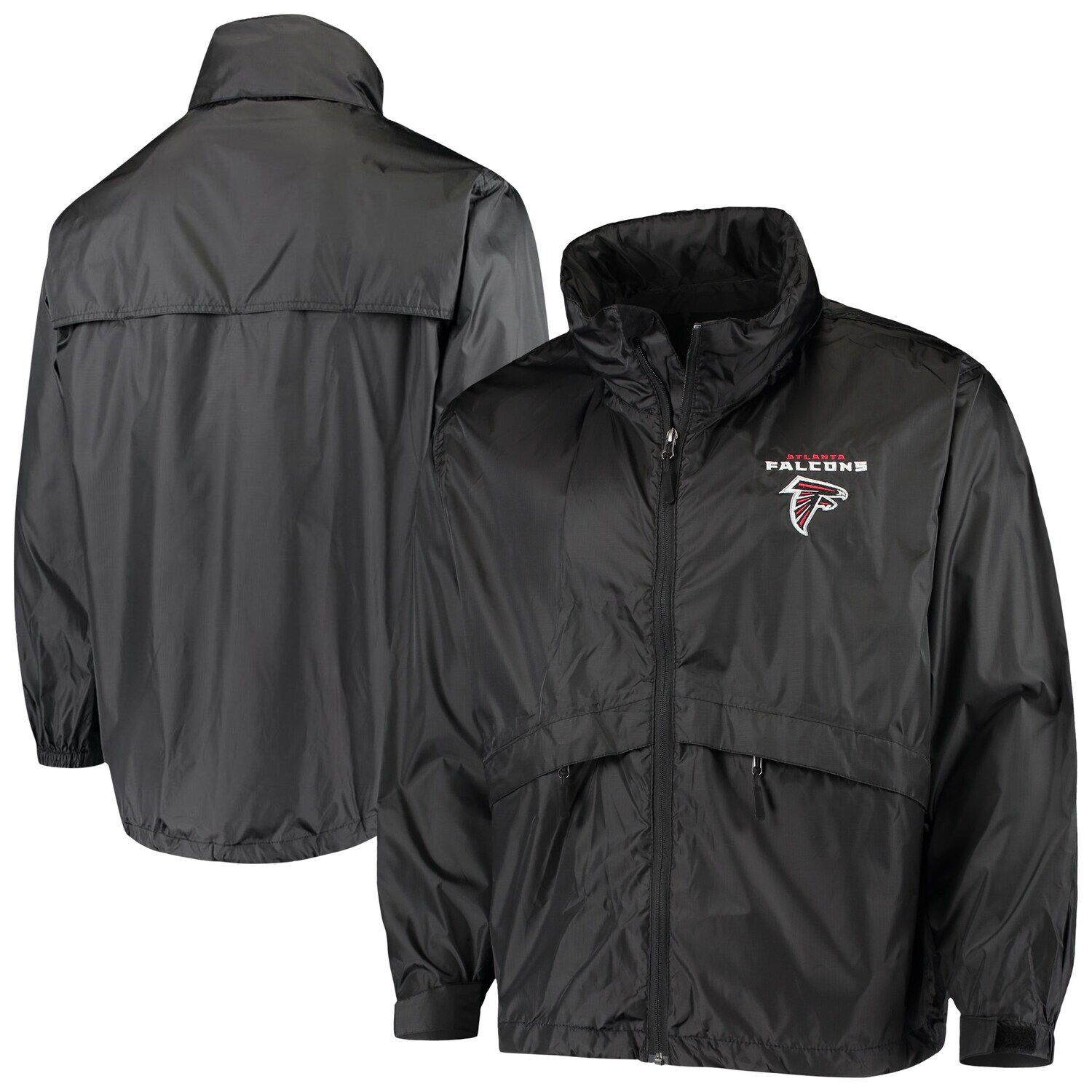 

Мужская водонепроницаемая складная куртка с молнией во всю длину Dunbrooke Black Atlanta Falcons Circle Sportsman